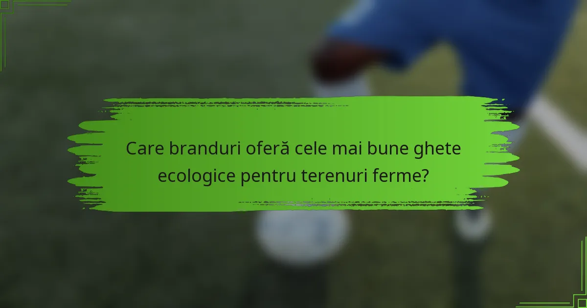 Care branduri oferă cele mai bune ghete ecologice pentru terenuri ferme?