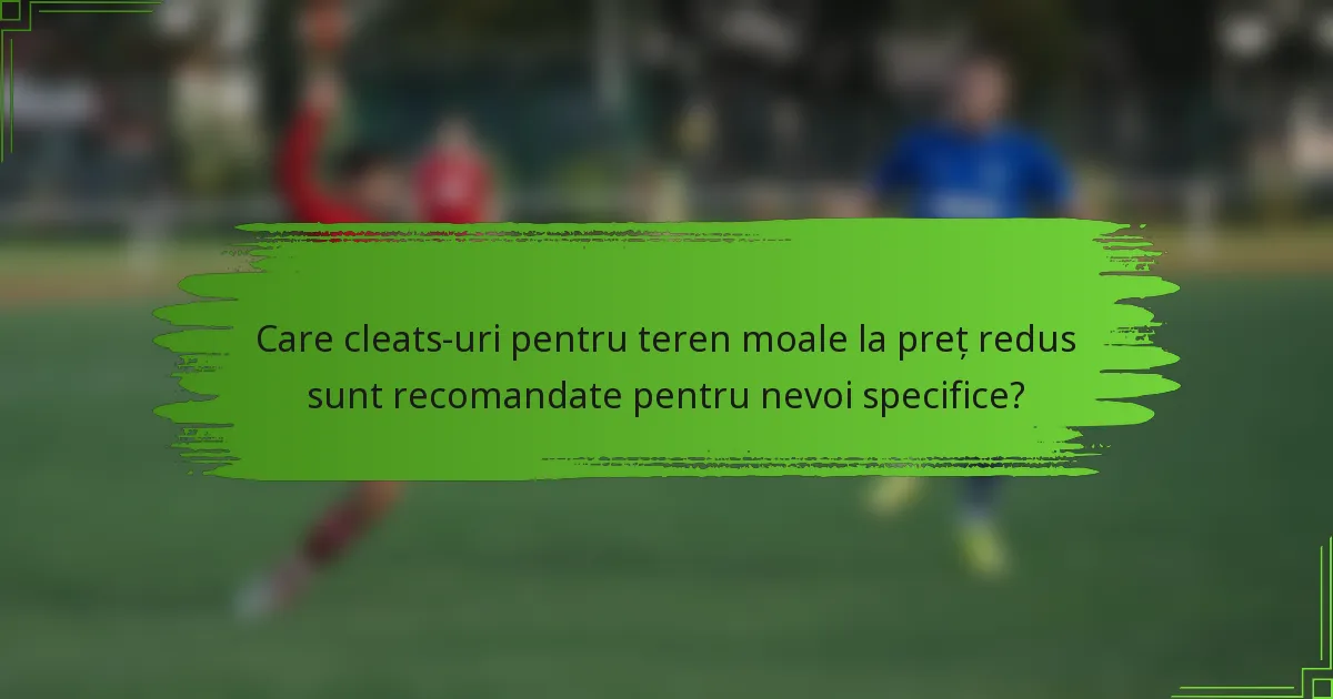 Care cleats-uri pentru teren moale la preț redus sunt recomandate pentru nevoi specifice?