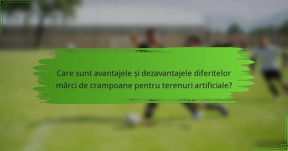 Care sunt avantajele și dezavantajele diferitelor mărci de crampoane pentru terenuri artificiale?