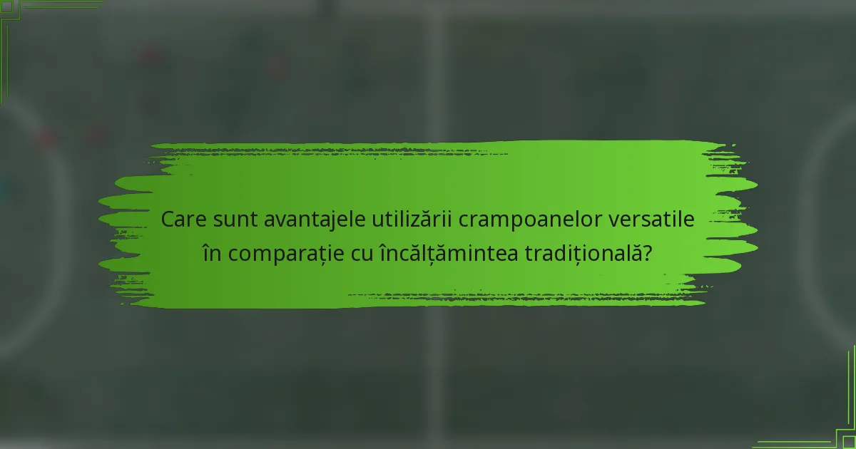 Care sunt avantajele utilizării crampoanelor versatile în comparație cu încălțămintea tradițională?