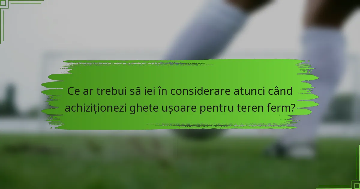 Ce ar trebui să iei în considerare atunci când achiziționezi ghete ușoare pentru teren ferm?
