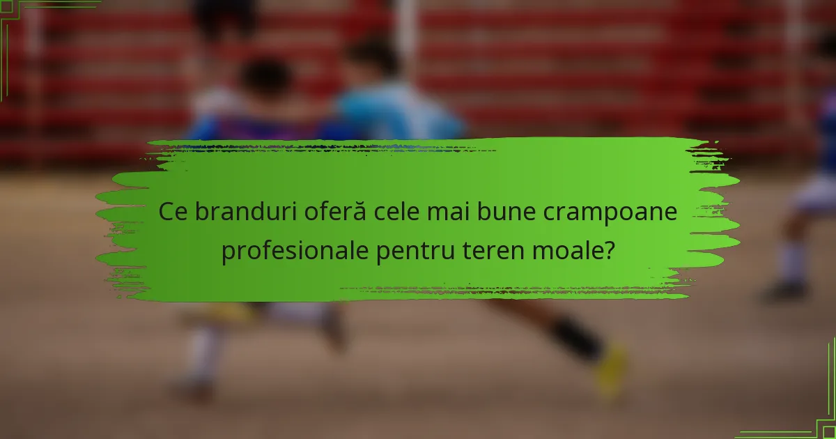 Ce branduri oferă cele mai bune crampoane profesionale pentru teren moale?
