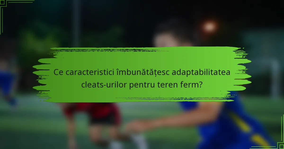 Ce caracteristici îmbunătățesc adaptabilitatea cleats-urilor pentru teren ferm?