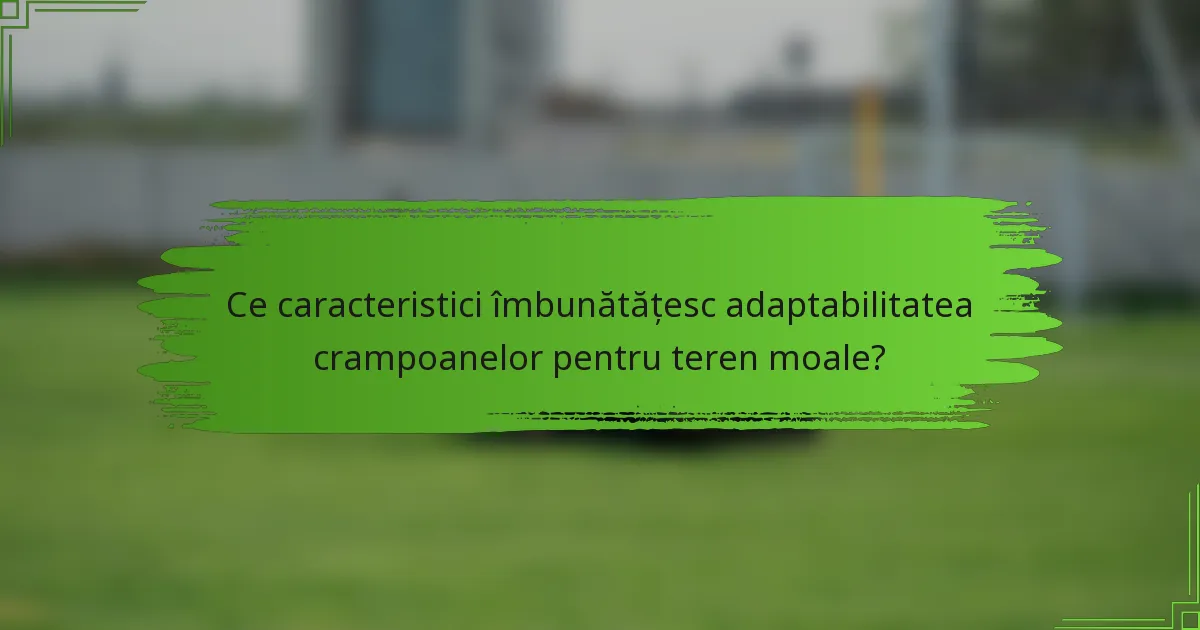 Ce caracteristici îmbunătățesc adaptabilitatea crampoanelor pentru teren moale?