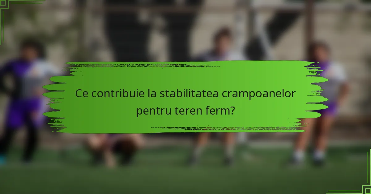 Ce contribuie la stabilitatea crampoanelor pentru teren ferm?