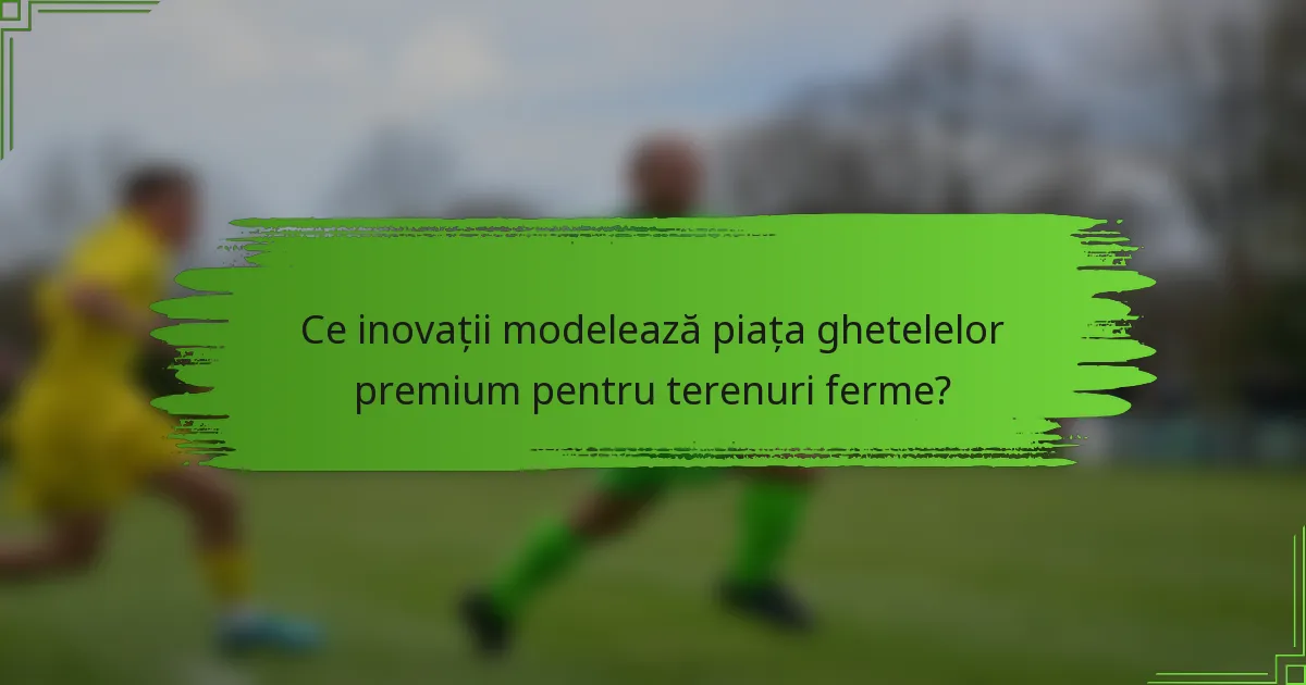 Ce inovații modelează piața ghetelelor premium pentru terenuri ferme?