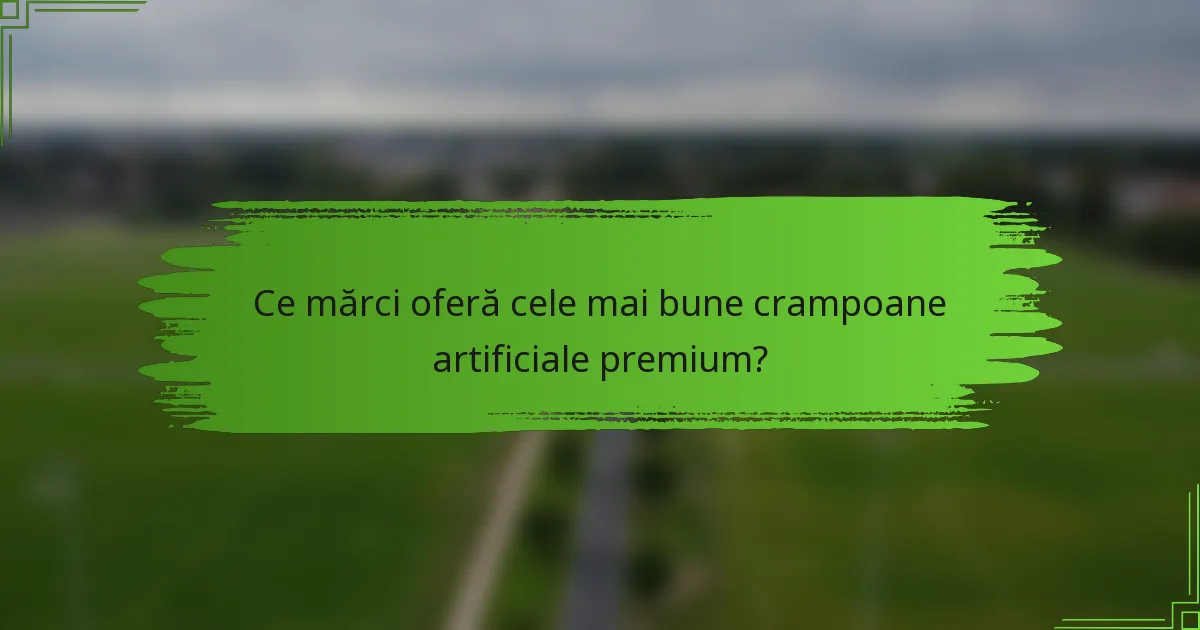 Ce mărci oferă cele mai bune crampoane artificiale premium?