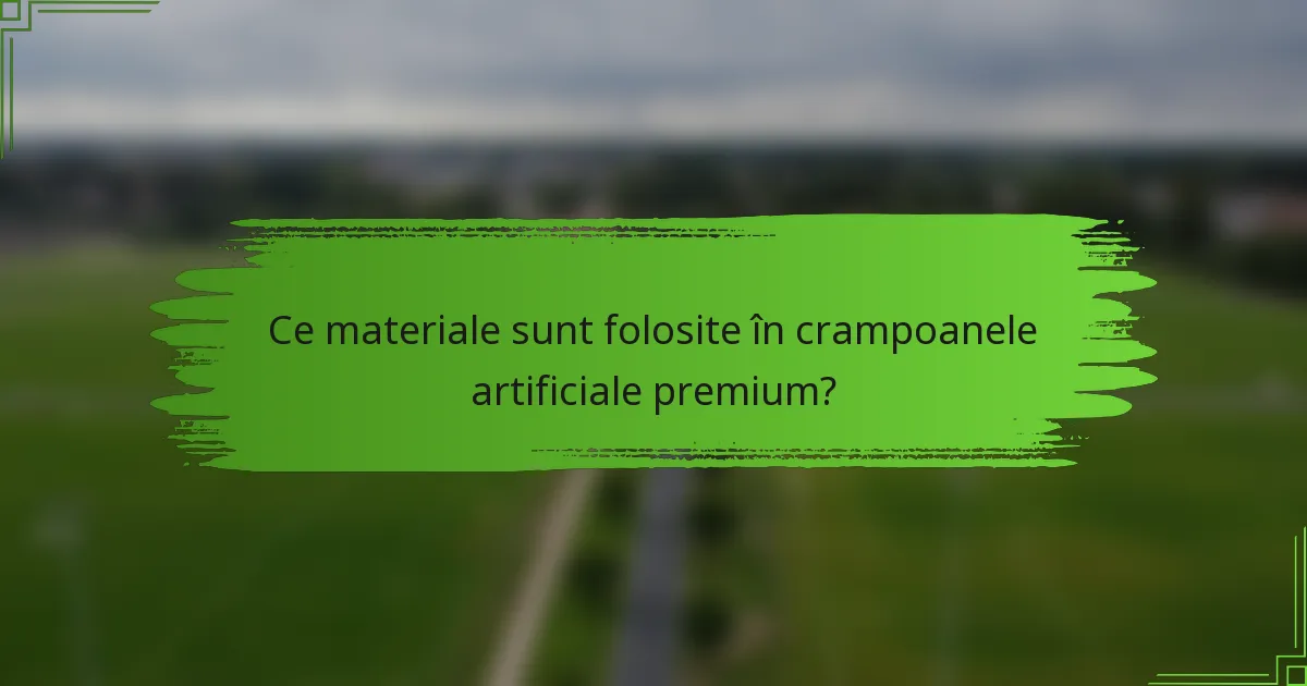 Ce materiale sunt folosite în crampoanele artificiale premium?