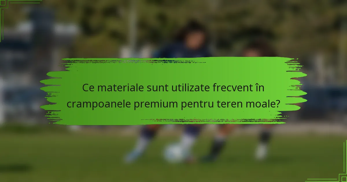 Ce materiale sunt utilizate frecvent în crampoanele premium pentru teren moale?