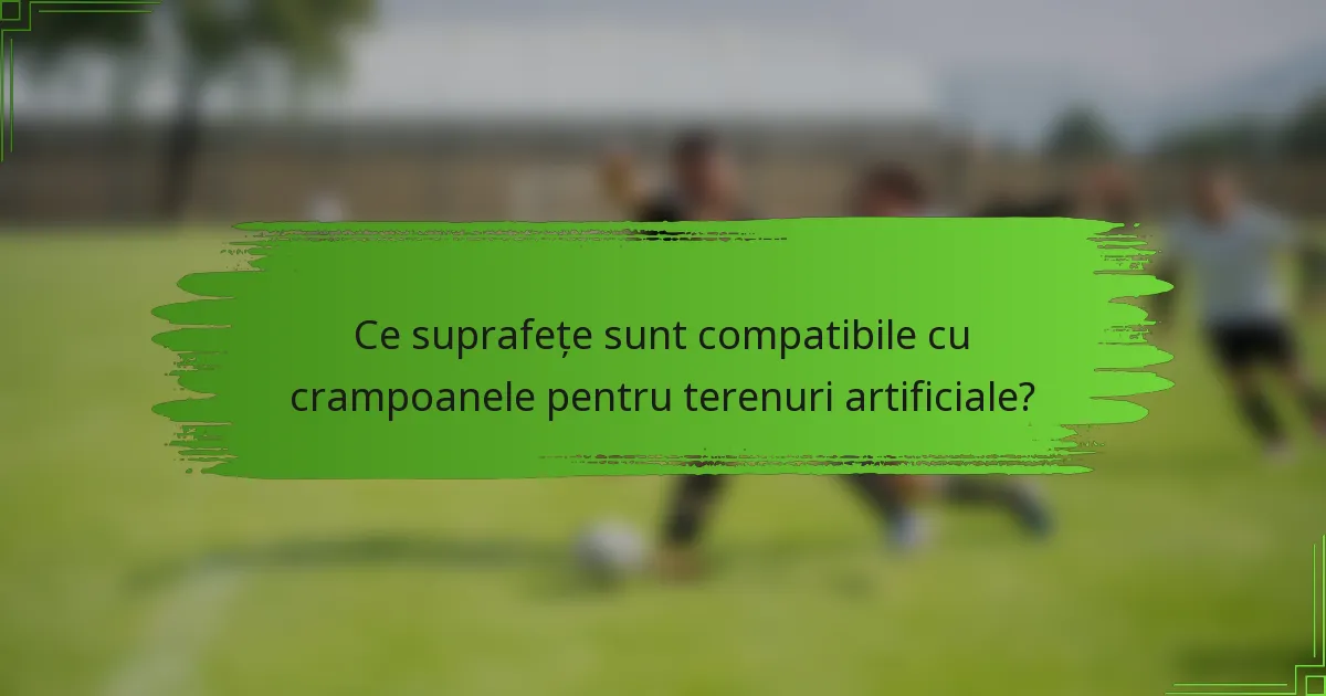 Ce suprafețe sunt compatibile cu crampoanele pentru terenuri artificiale?