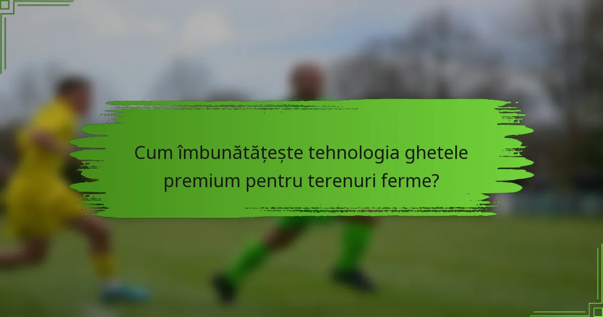 Cum îmbunătățește tehnologia ghetele premium pentru terenuri ferme?