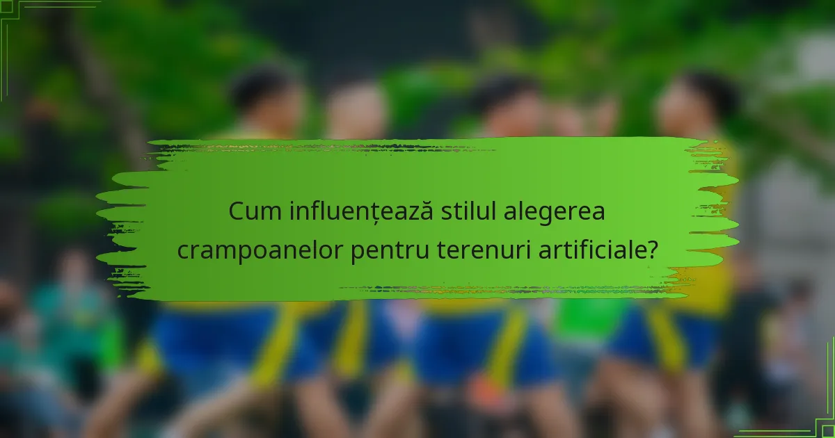 Cum influențează stilul alegerea crampoanelor pentru terenuri artificiale?