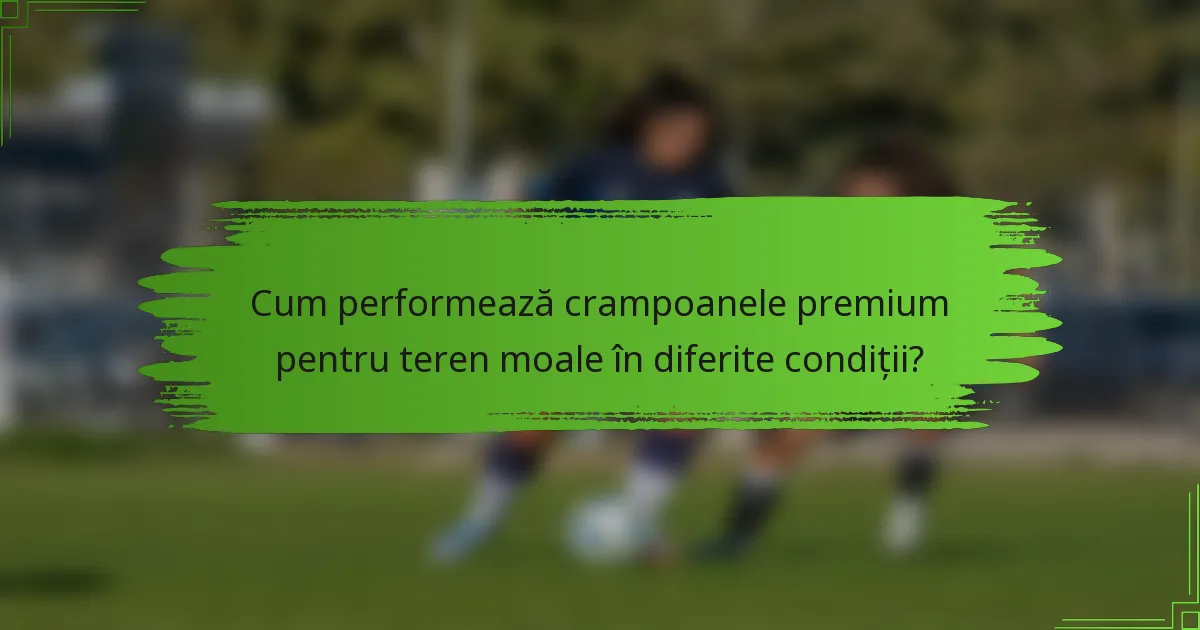 Cum performează crampoanele premium pentru teren moale în diferite condiții?