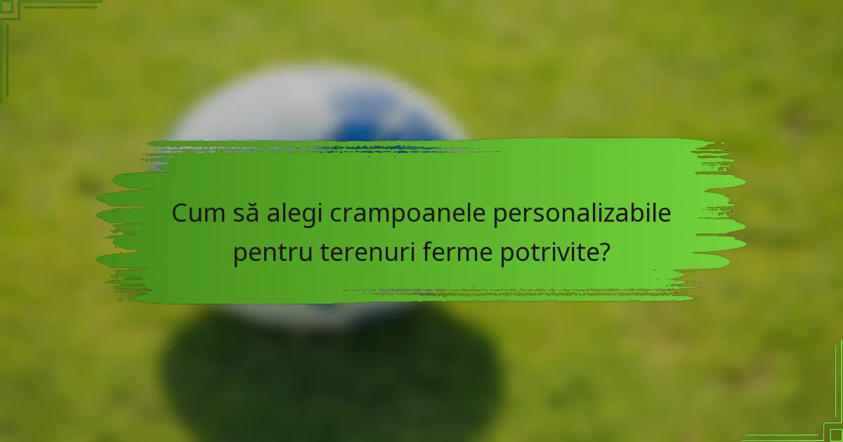 Cum să alegi crampoanele personalizabile pentru terenuri ferme potrivite?