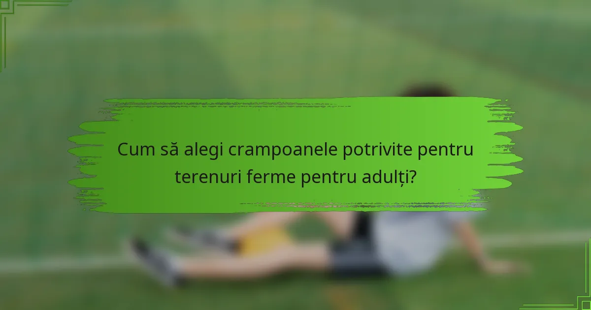Cum să alegi crampoanele potrivite pentru terenuri ferme pentru adulți?