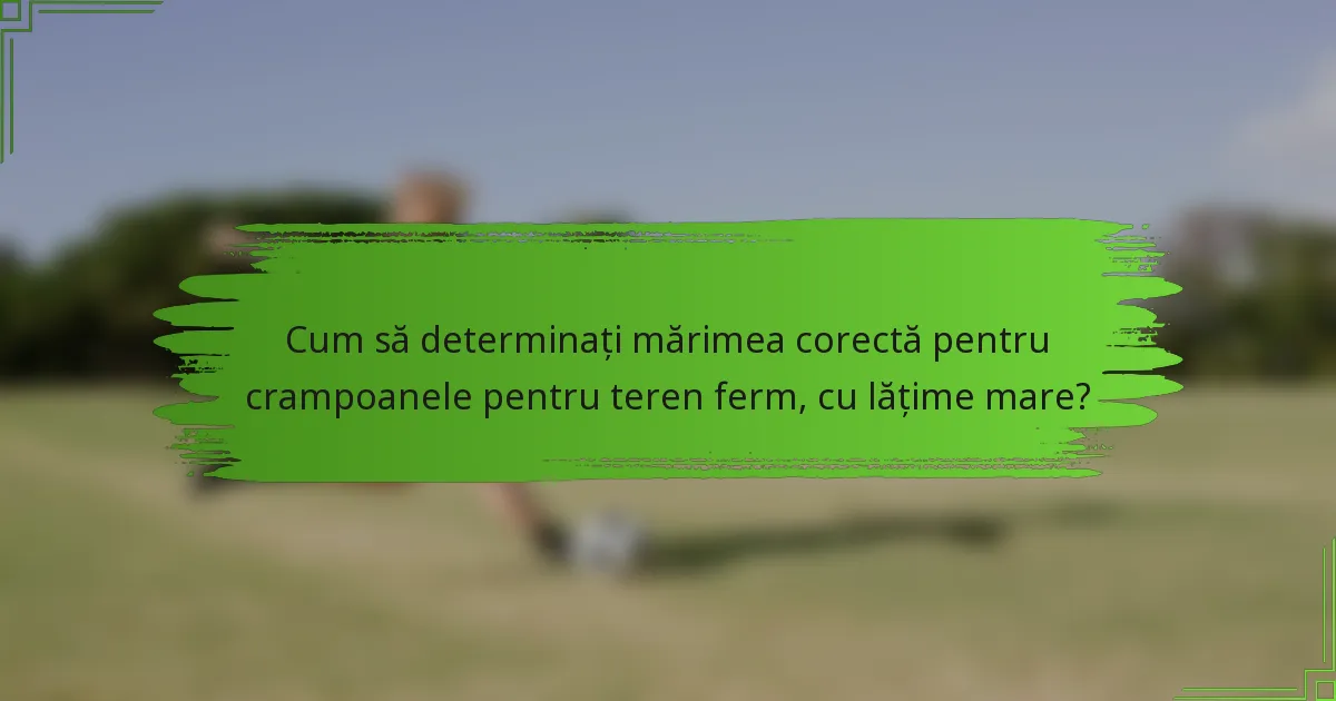 Cum să determinați mărimea corectă pentru crampoanele pentru teren ferm, cu lățime mare?