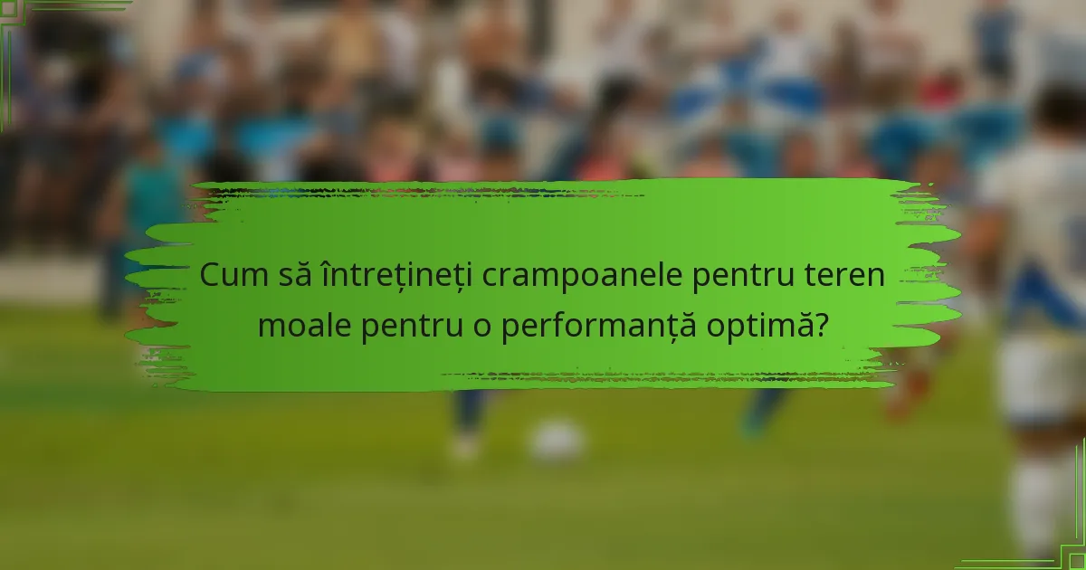 Cum să întrețineți crampoanele pentru teren moale pentru o performanță optimă?