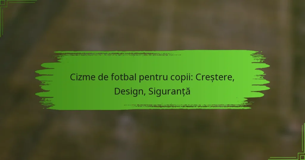 Cizme de fotbal pentru copii: Creștere, Design, Siguranță