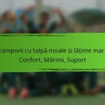 Cramponi cu talpă moale și lățime mare: Confort, Mărimi, Suport