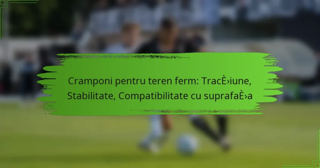 Cramponi pentru teren ferm: Tracțiune, Stabilitate, Compatibilitate cu suprafața