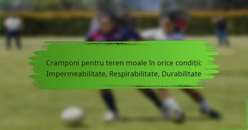 Cramponi pentru teren moale în orice condiții: Impermeabilitate, Respirabilitate, Durabilitate