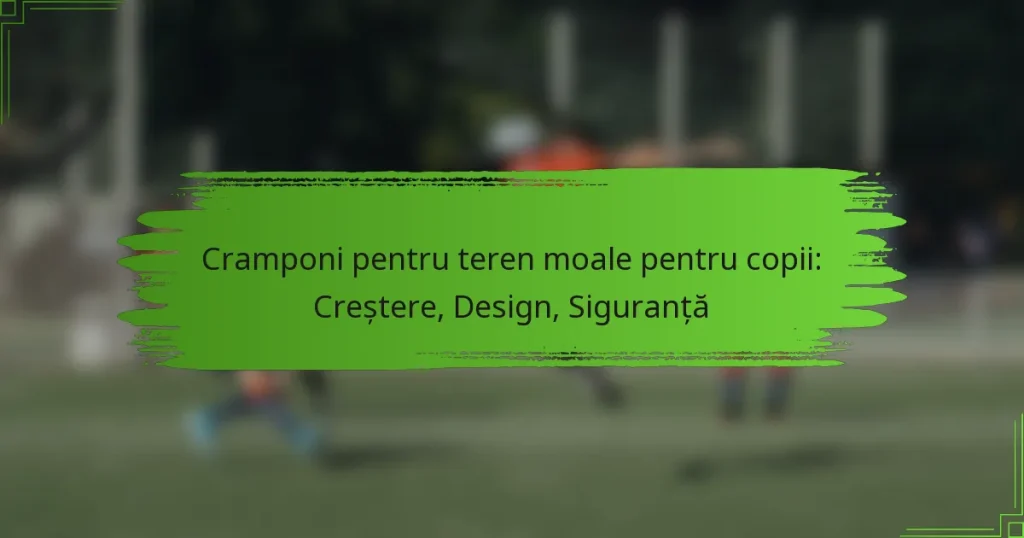 Cramponi pentru teren moale pentru copii: Creștere, Design, Siguranță