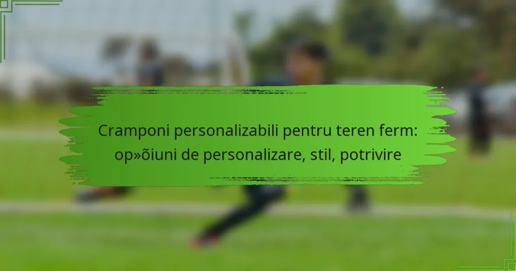 Cramponi personalizabili pentru teren ferm: opțiuni de personalizare, stil, potrivire