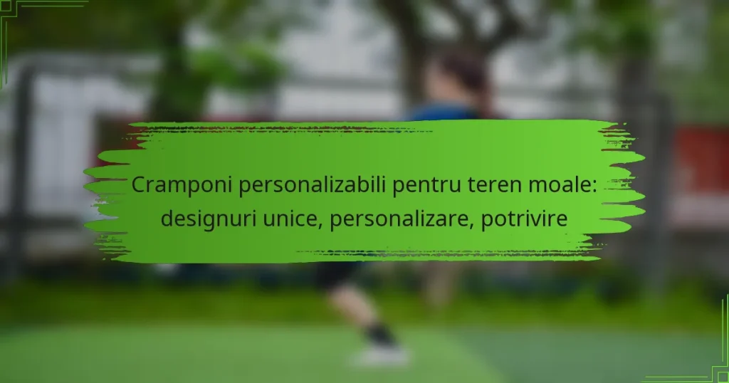 Cramponi personalizabili pentru teren moale: designuri unice, personalizare, potrivire