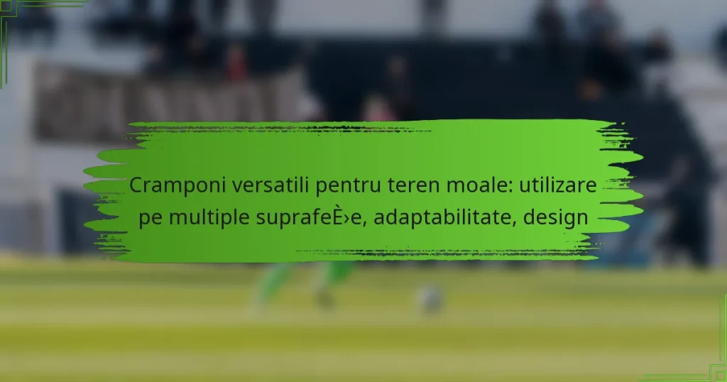 Cramponi versatili pentru teren moale: utilizare pe multiple suprafețe, adaptabilitate, design
